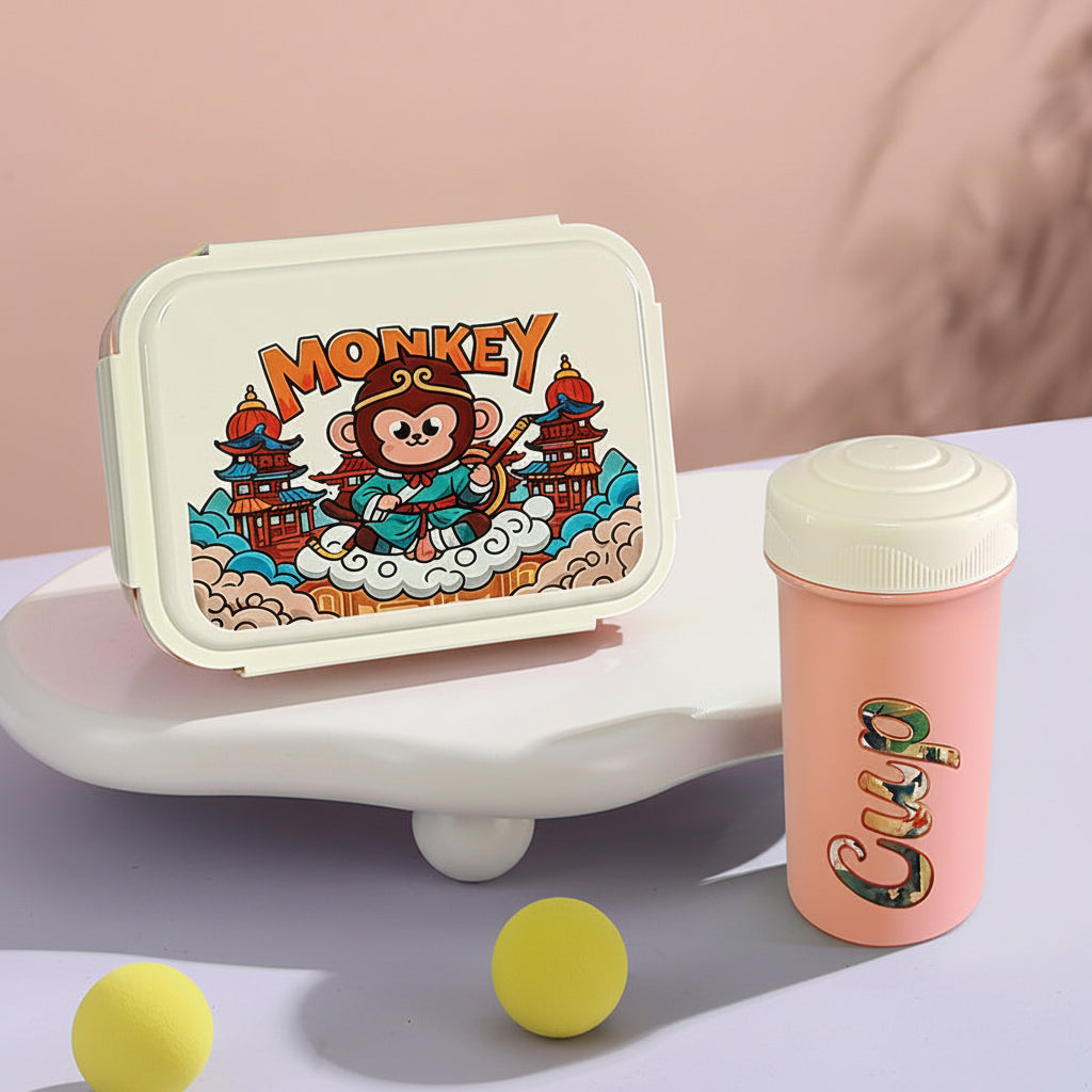 Student Cartoon Compartment Lunch Box