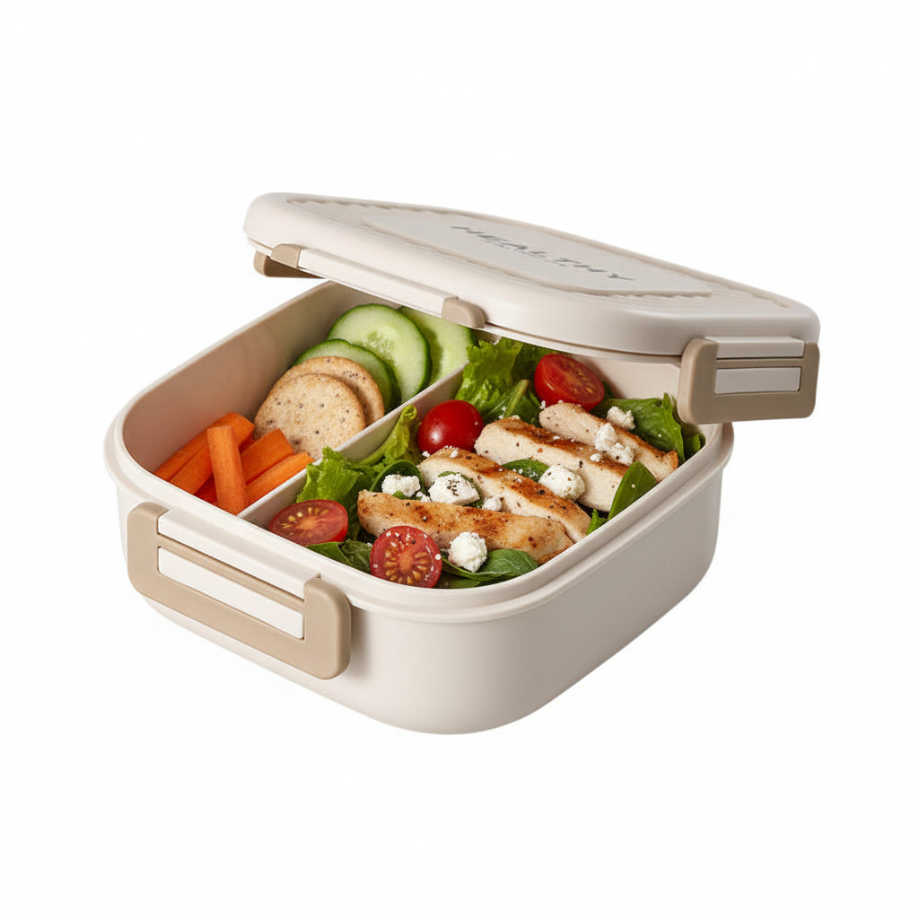 Student Nordic Style Plastic Compartment Lunch Box